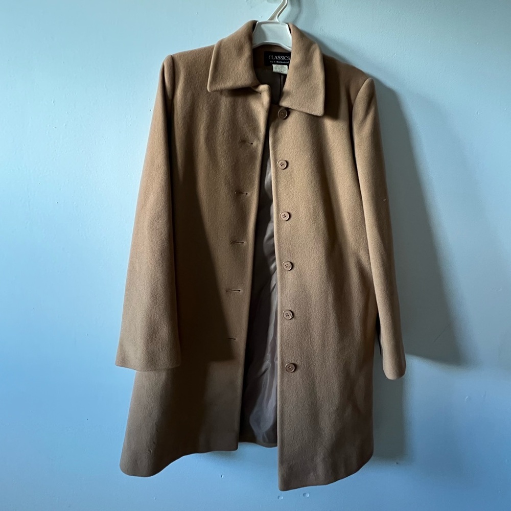 Classic Rothschild Tan Trench Wool Coat for Women